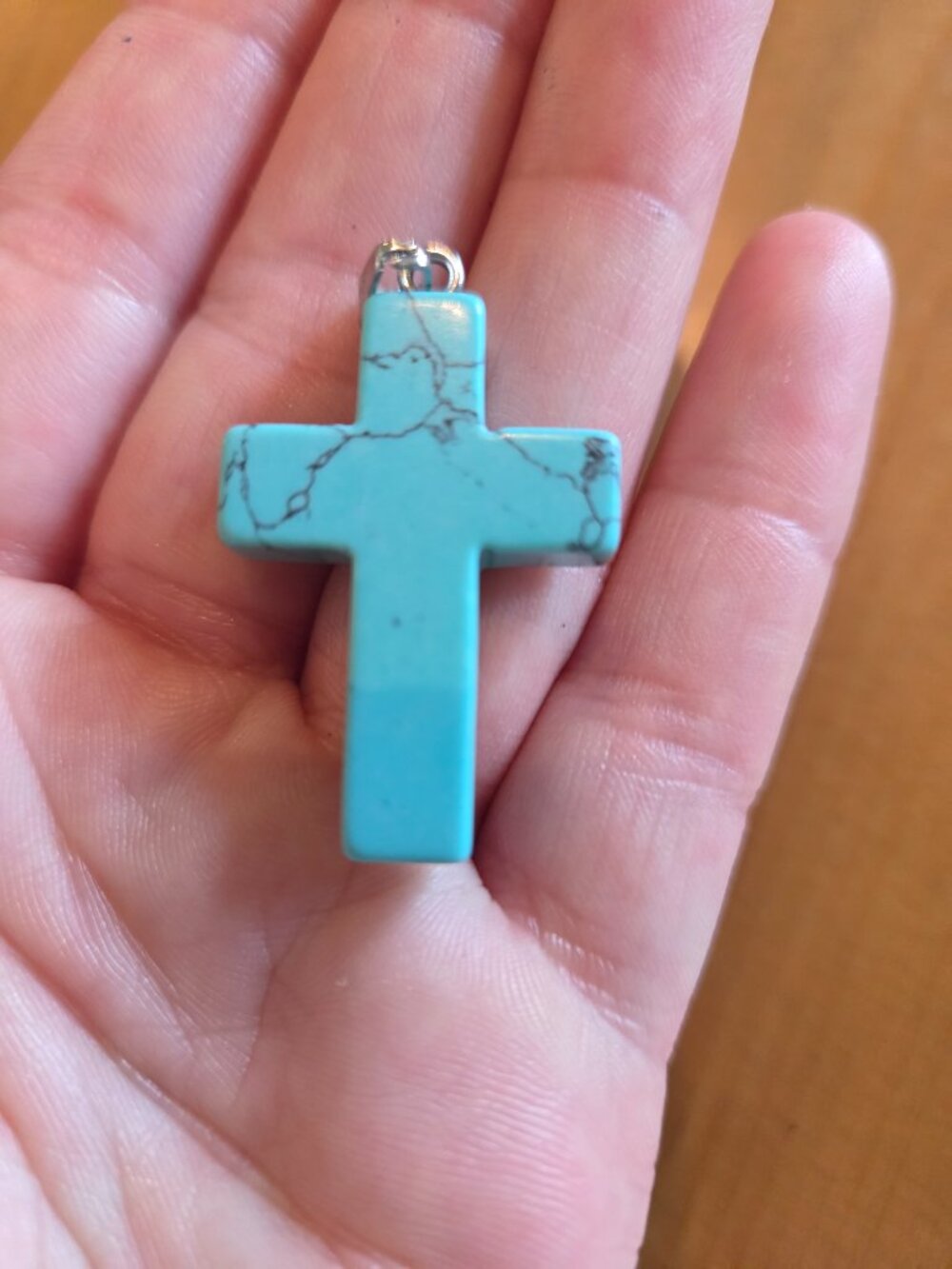 Turquoise Cross Pendant - Picture 3 of 4
